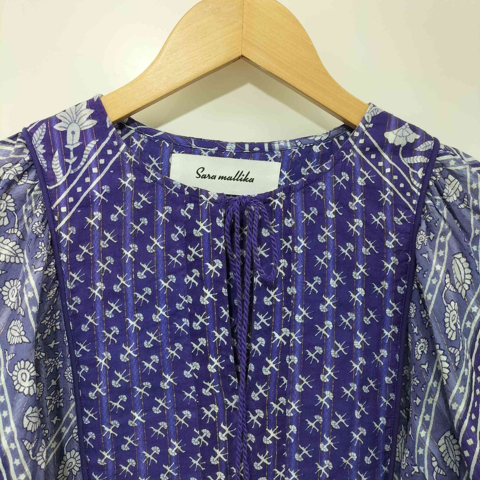 サラマリカ Sara Mallika PRINT DRESS コットン ブロックパターン