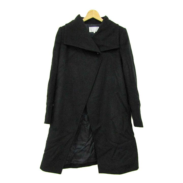ジユウク ロングコート ウールコート アウター カシミヤ混 レディース 40サイズ ブラック 自由区 【中古】