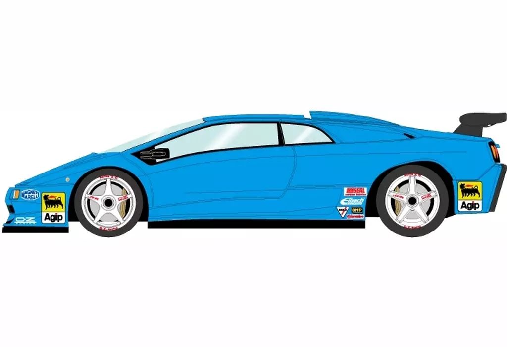 【中古】ミニカー 1/43 Lamborghini Diablo SVR Racing 1996(ブルー×ホワイトホイール) [EM785A]