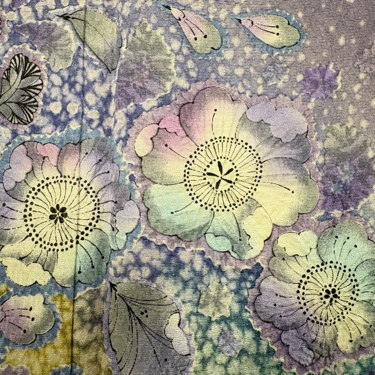 美品】 訪問着 身丈163cm 裄丈67.5cm L 袷 落款 辻が花 銀通し ぼかし