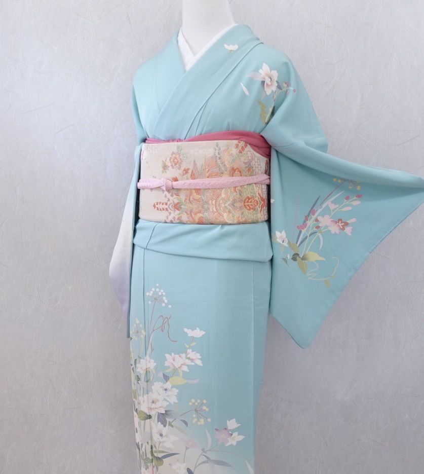 訪問着 4点フルセット（着物・袋帯・帯締め・帯揚げ） 届いてすぐにご