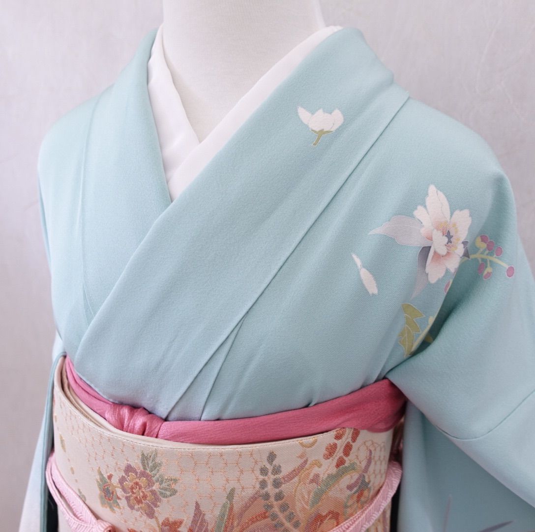 訪問着 4点フルセット（着物・袋帯・帯締め・帯揚げ） 届いてすぐにご