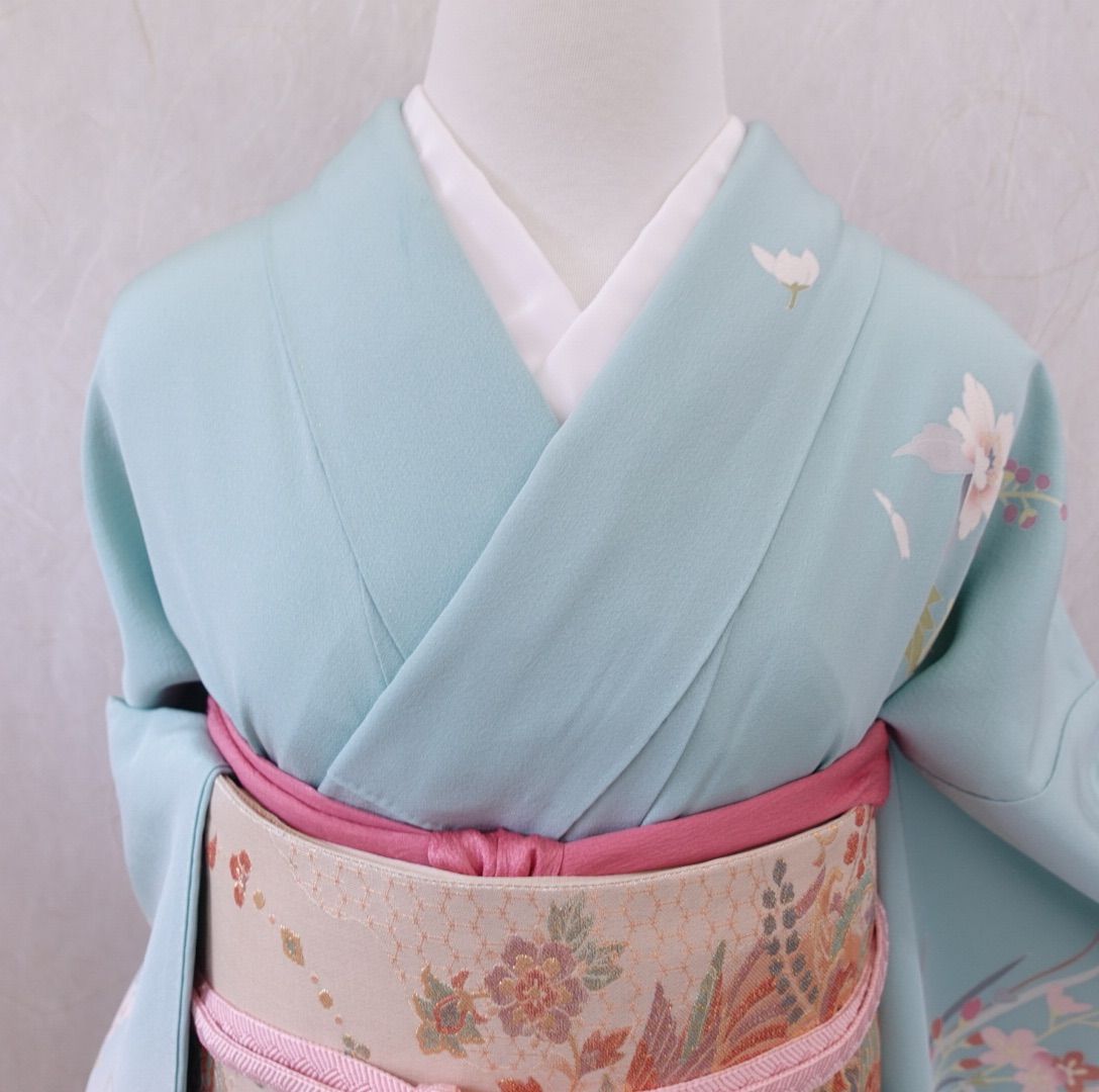 訪問着 4点フルセット（着物・袋帯・帯締め・帯揚げ） 届いてすぐにご