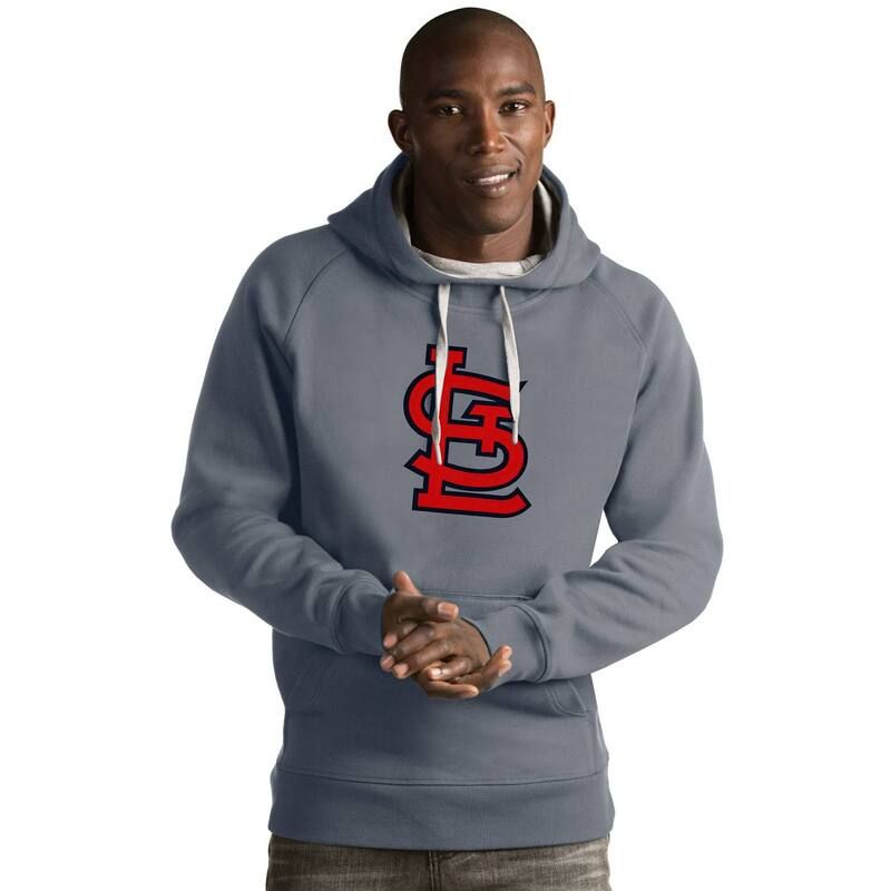 アンティグア メンズ トップス Tシャツ ロゴ パーカー Mens Antigua St Louis Cardinals Victory Logo Hoodie Crd Gray グレー
