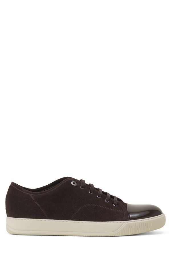 ランバン メンズ シューズ スニーカー スエード レザー Lanvin Dbb1 Patent Leather And Suede Sneakers Big Brown ブラウン