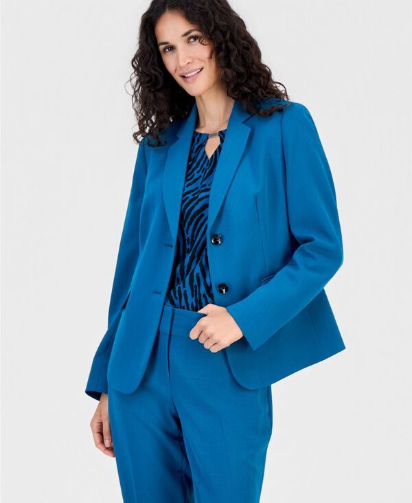 カスパール レディース アウター ジャケット・ブルゾン ブレザー 長袖 Kasper Womens NotchCollar ButtonFront Lined LongSleeve Blazer Bo