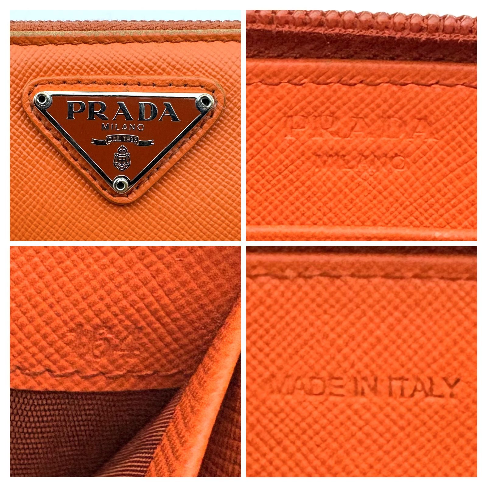 良品 】PRADA プラダ ラウンドジップ 長財布 サフィアーノレザー