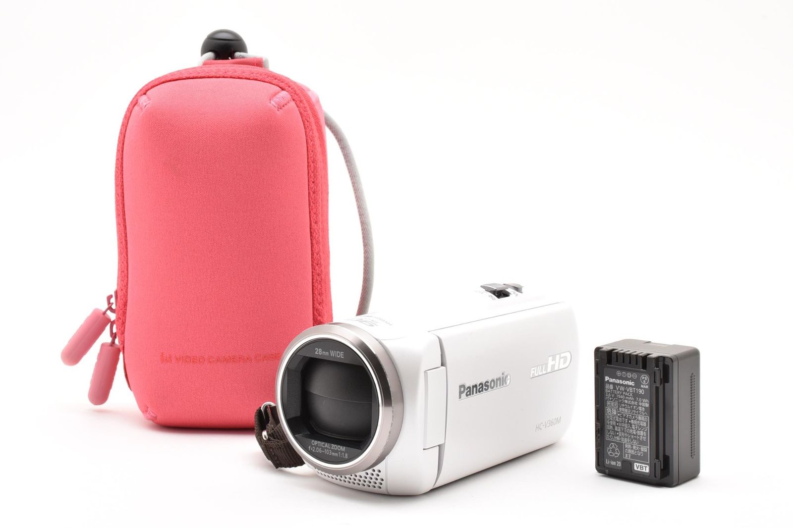 Panasonic HC-V360Mビデオカメラ ハンディカム稼働品#3585 実用光学美品 Panasonic パナソニック HC-V360M 白 ホワイト ビデオ
