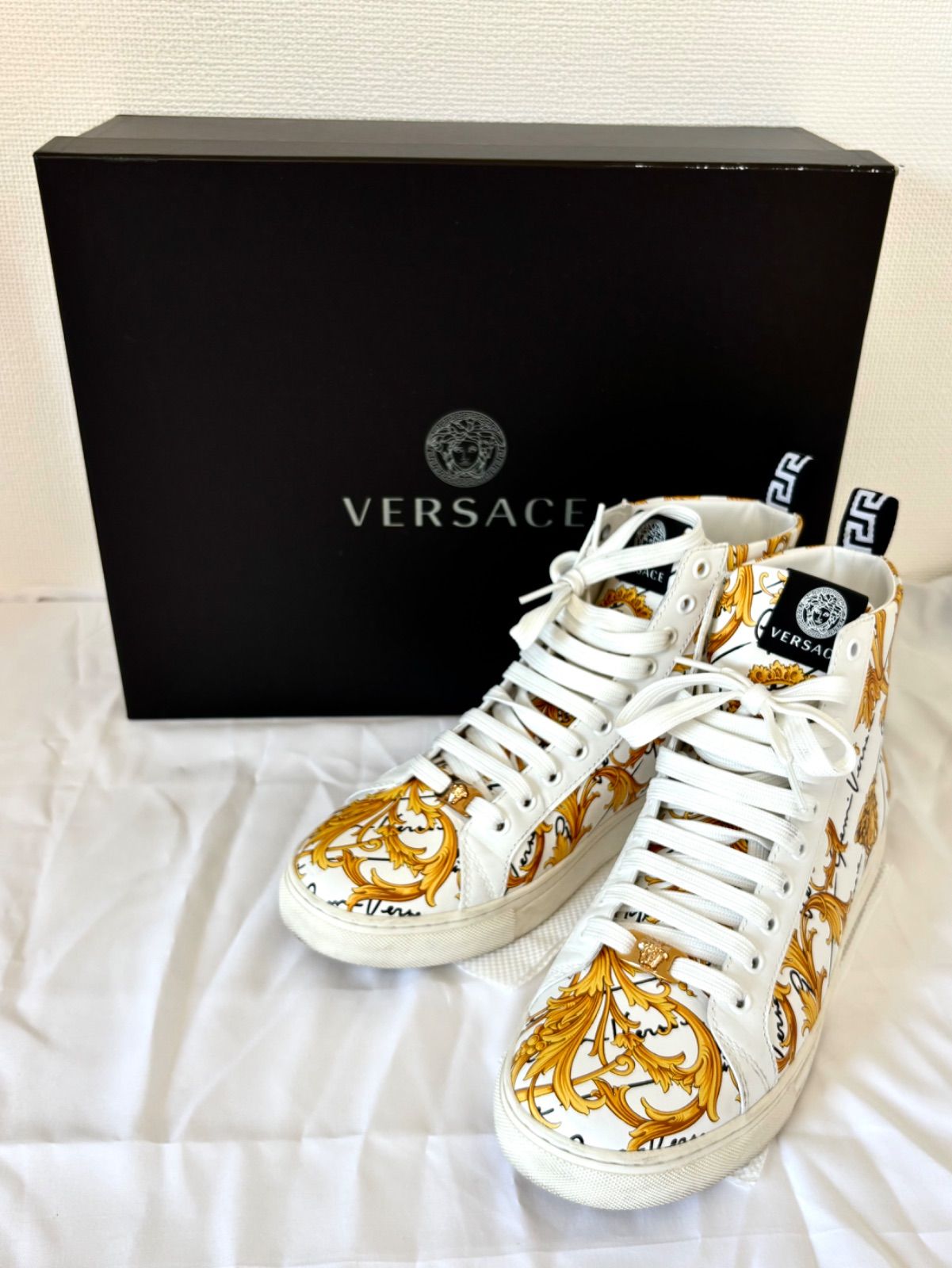 VERSACE ヴェルサーチェ バロック柄 ハイカットスニーカー 41 箱付き (26cm)