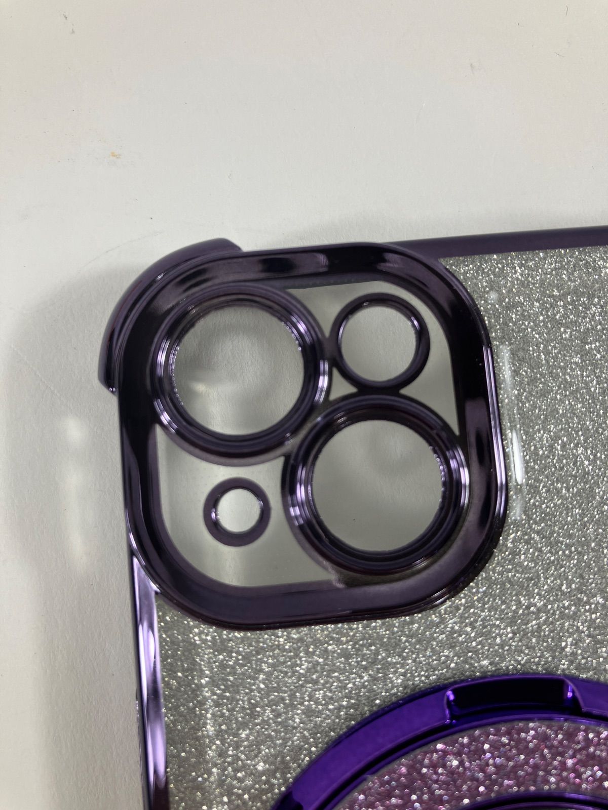KATHY TECH iPhone14 ケース リング付き ラメ パープル 未使用 G-18