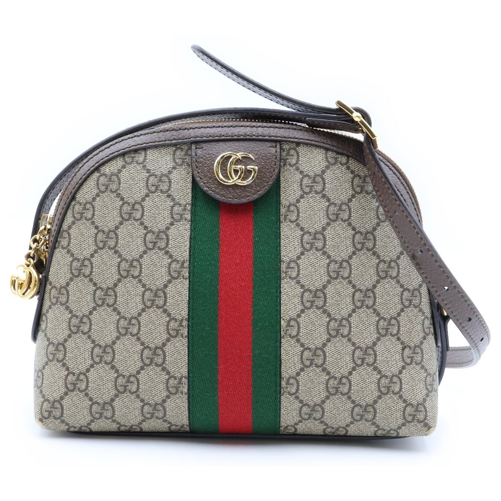 GUCCI (グッチ) GGスプリーム オフィディア ショルダーバッグ ベージュ×ブラウン PVC×レザー 499621 ゴールド金具 57,173円