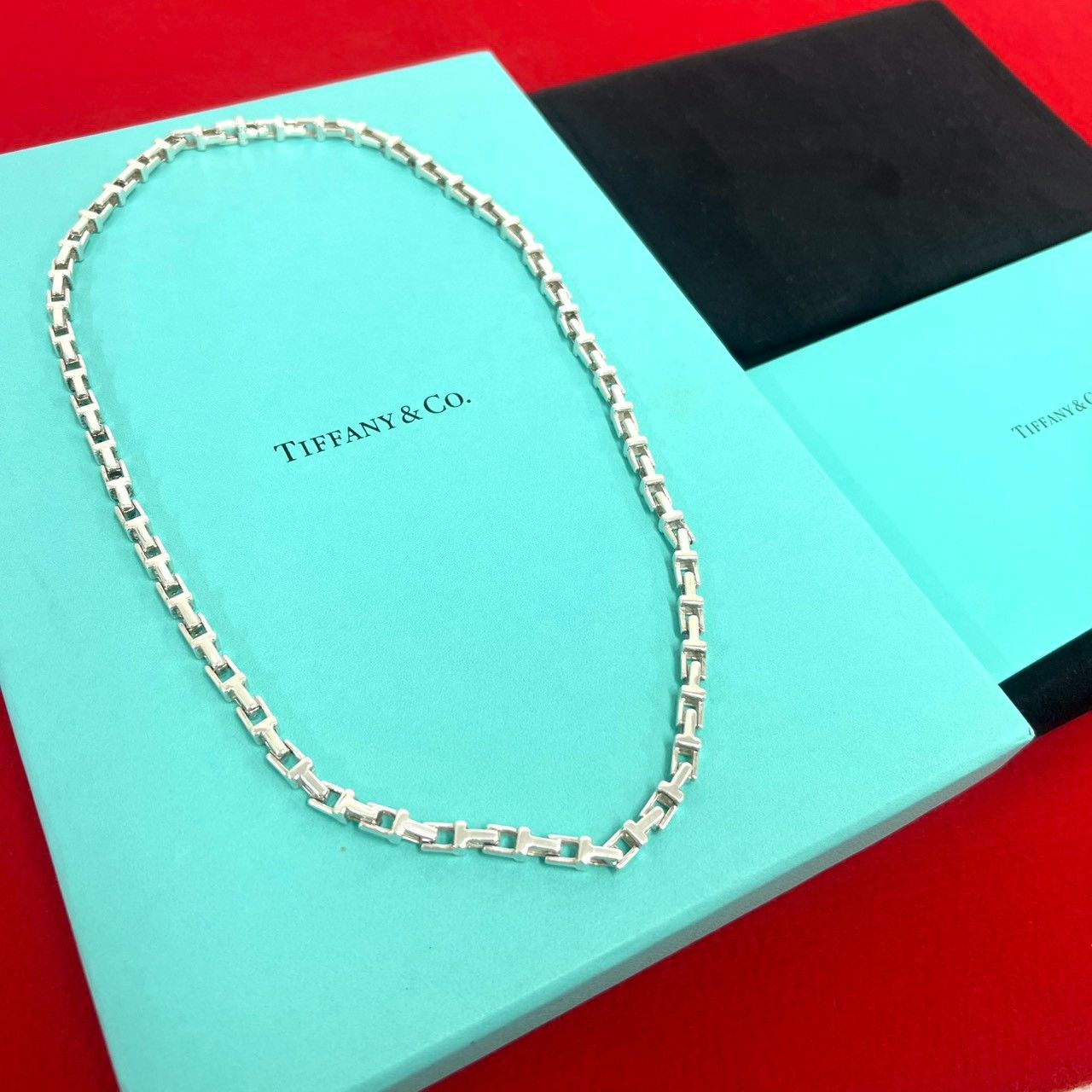 極 美品 保存箱付き TIFFANY&Co. ティファニー Tナロー チェーン