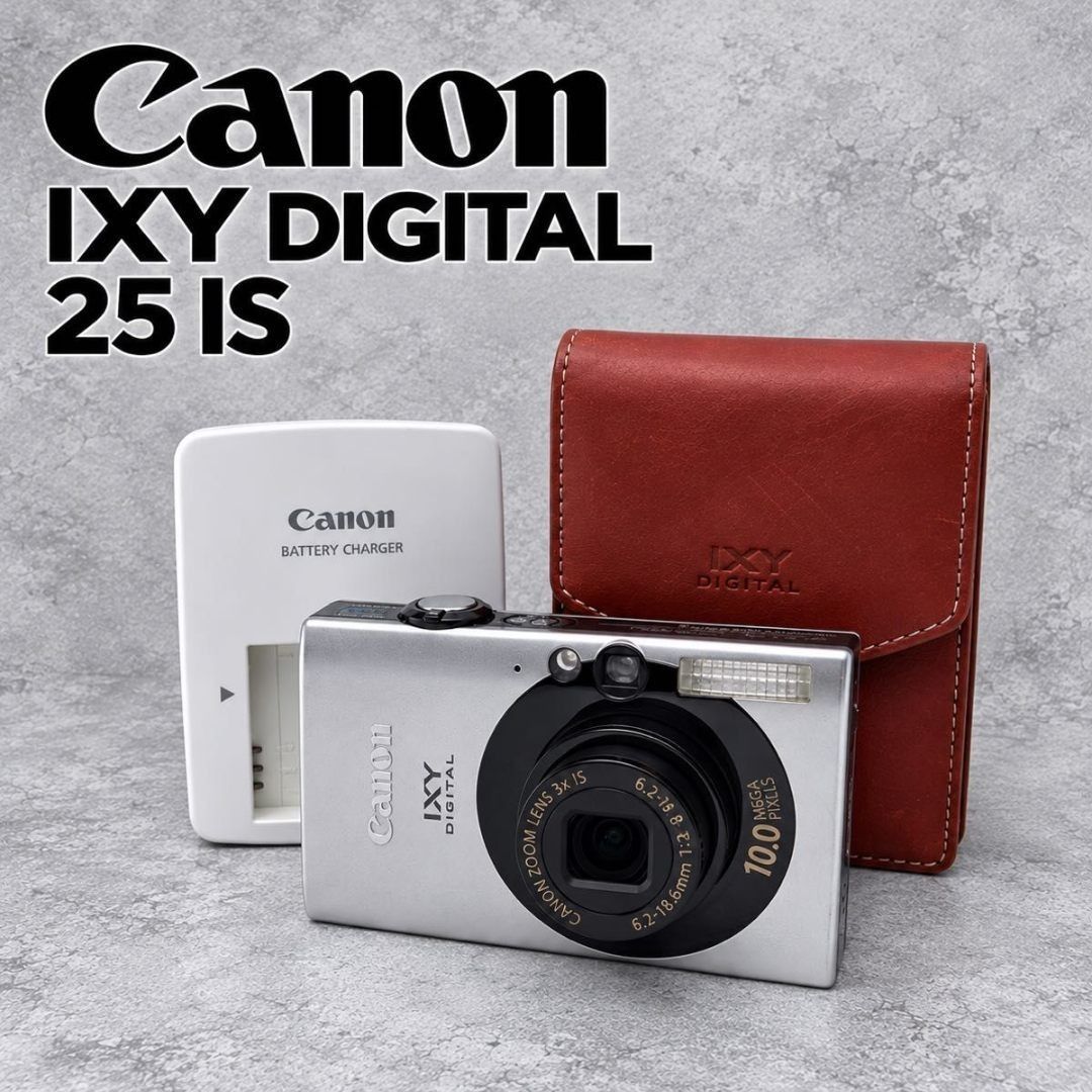 Canon IXY DIGITAL 25 IS ブラック デジタルカメラ 純正レザーケース付
