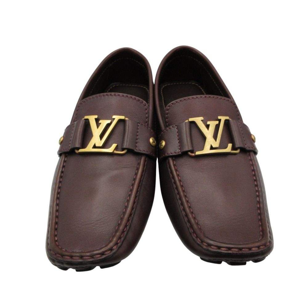 LOUIS VUITTON ルイ・ヴィトン ローファー レザーベルト モンテカルロライン ドライビングシューズ レッドブラウン 6.5M 25.5cm メンズ 【中古】