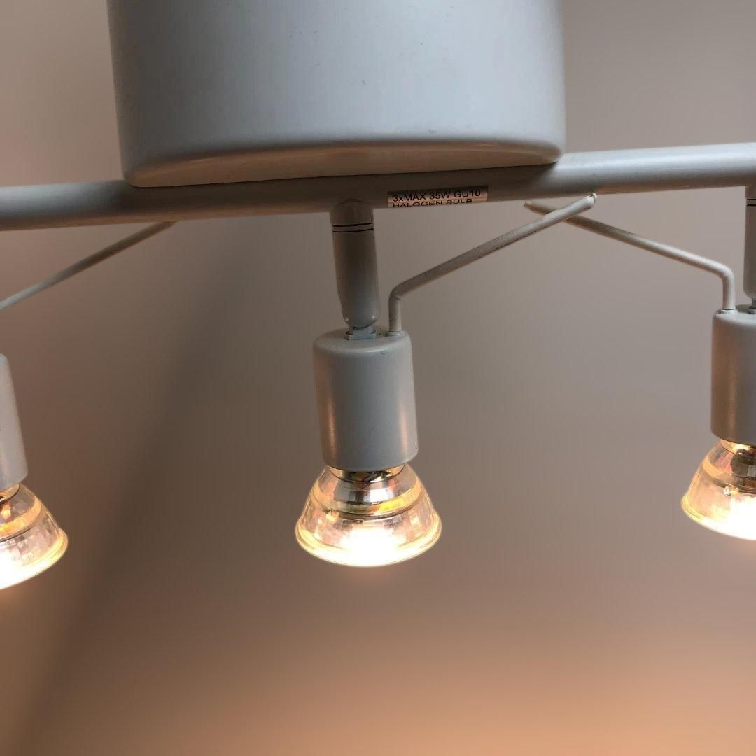 IKEA イケア・3灯シーリングスポットライト・ホワイト・電球3個付き