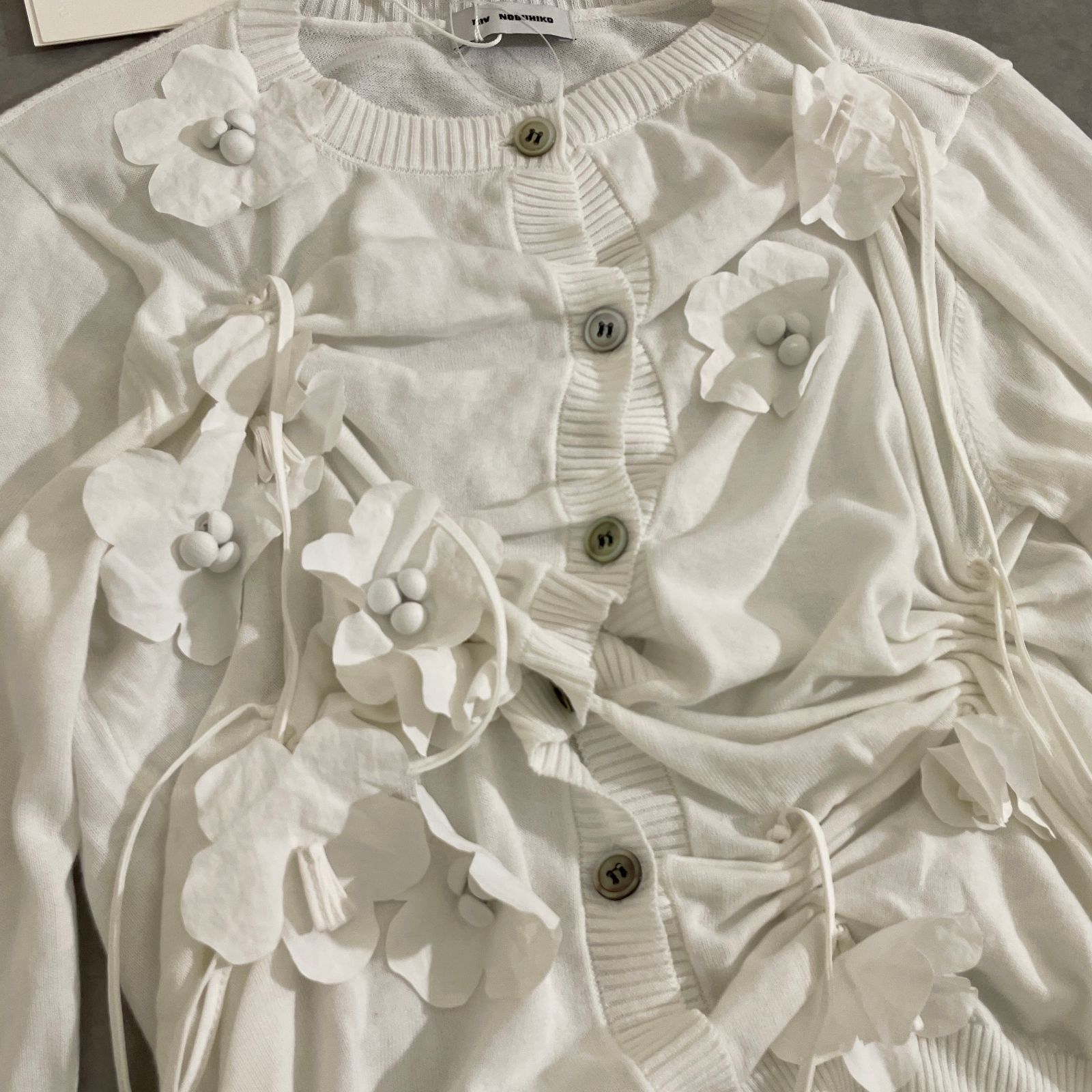 新品・定価6.4万 RIV NOBUHIKO POPPY FLOWER CARDIGAN 花装飾