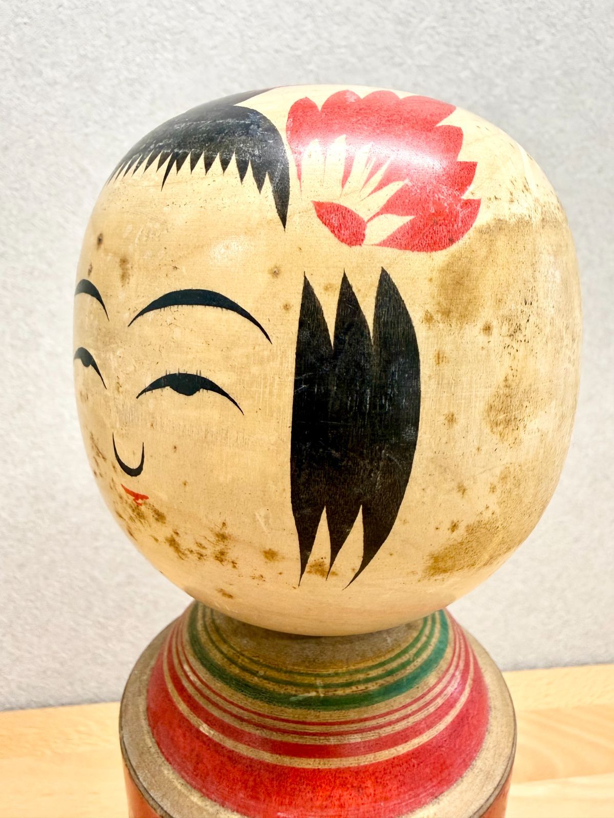MKI16【訳あり/特大】伝統こけし 佐藤今朝亮 作 遠刈田系 約40cm 郷土