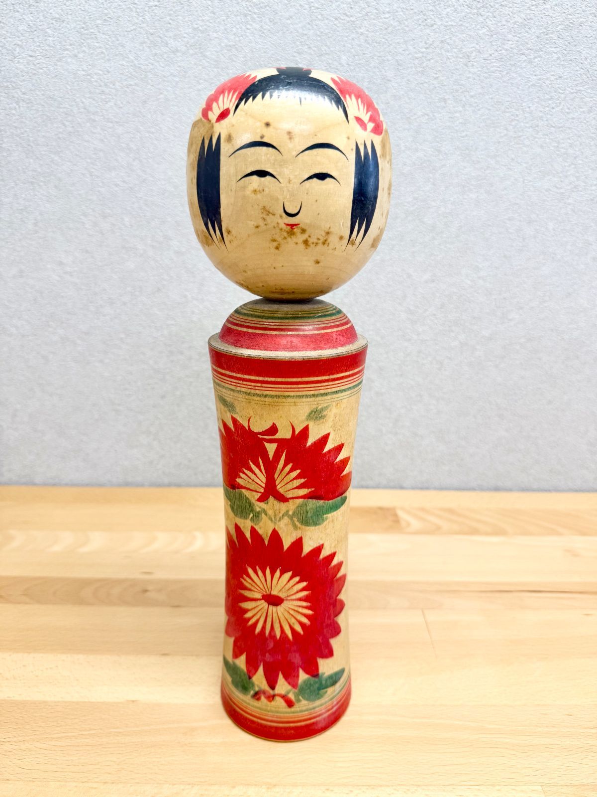 MKI16【訳あり/特大】伝統こけし 佐藤今朝亮 作 遠刈田系 約40cm 郷土