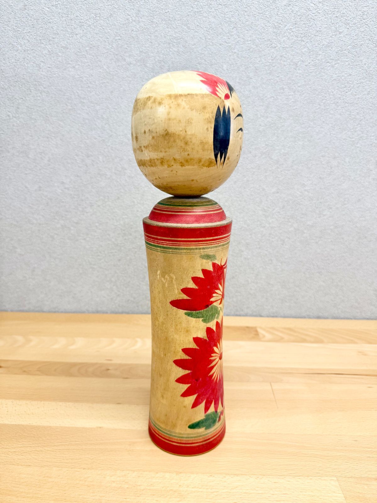 MKI16【訳あり/特大】伝統こけし 佐藤今朝亮 作 遠刈田系 約40cm 郷土