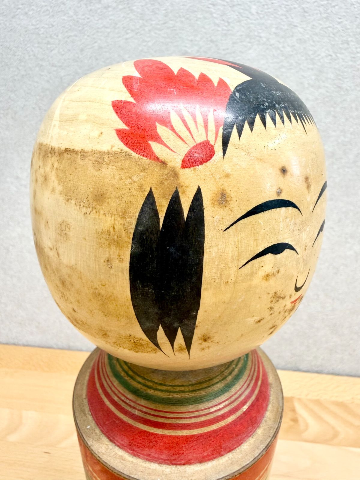 MKI16【訳あり/特大】伝統こけし 佐藤今朝亮 作 遠刈田系 約40cm 郷土