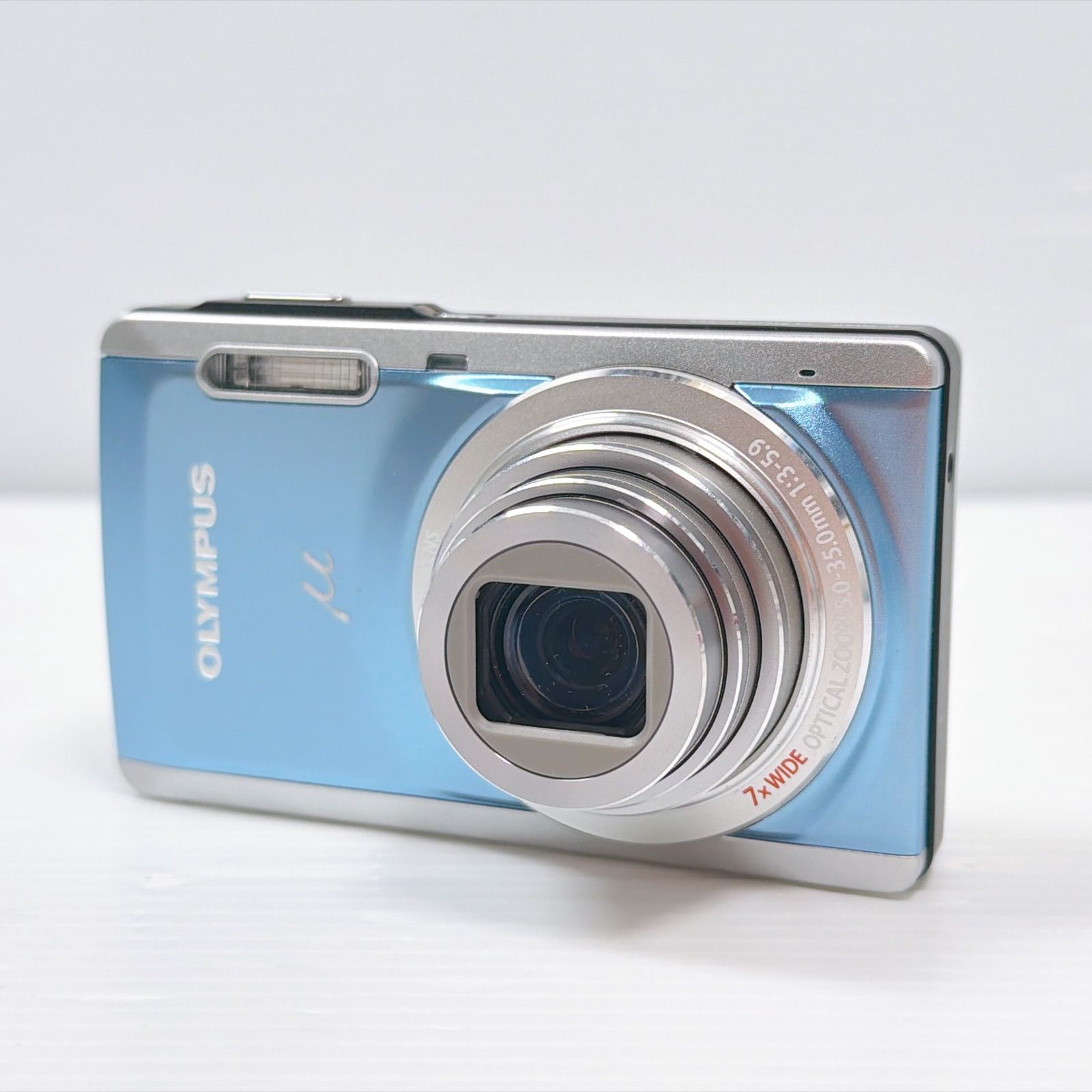 【動作品・備品元箱付き・特典あり】OLYMPUS μ-7040 BLUE 訳あり品 オリンパス ミュー OLYMPUS μ-7040 ライトブルー レアカラー
