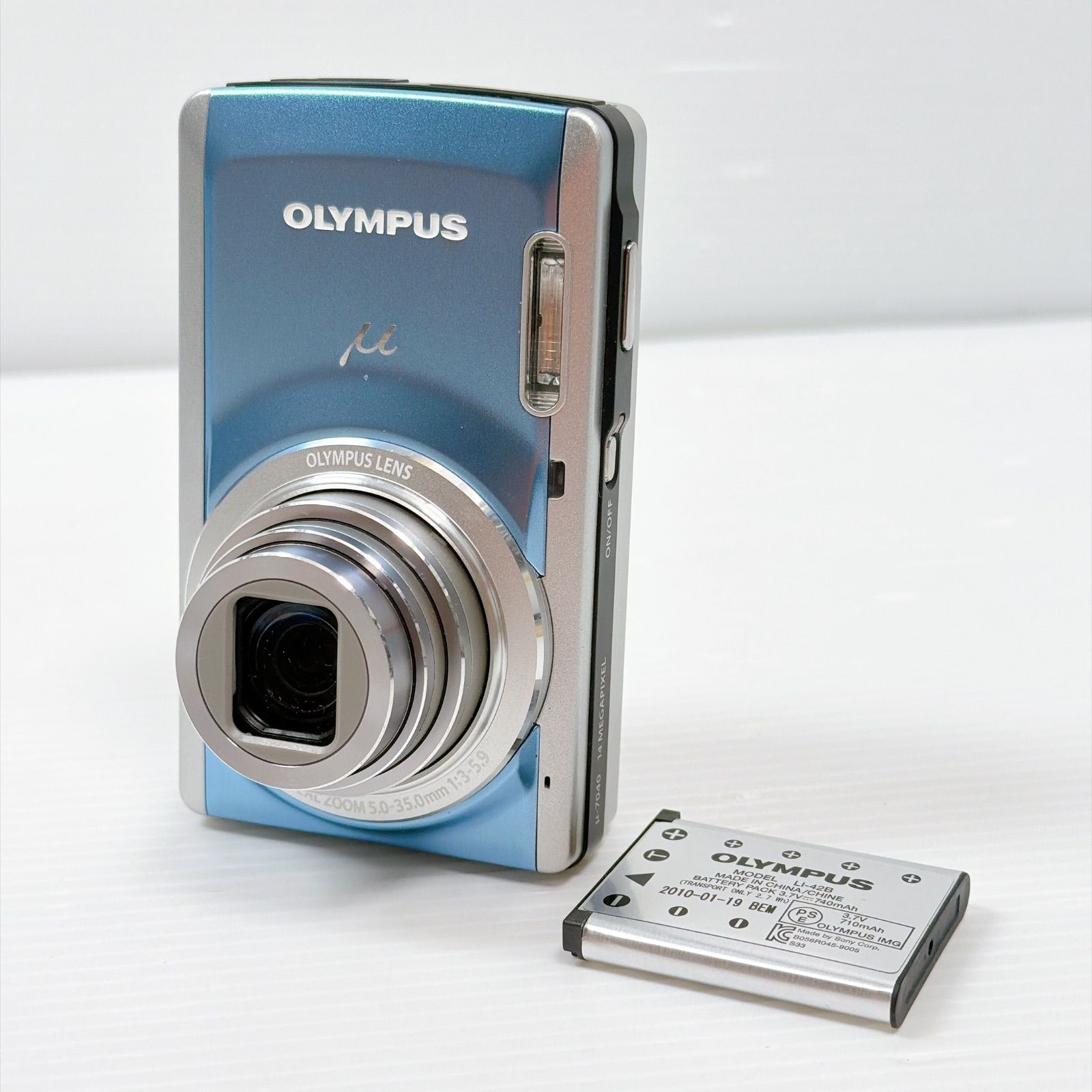 訳あり品 オリンパス ミュー OLYMPUS μ-7040 ライトブルー レアカラー