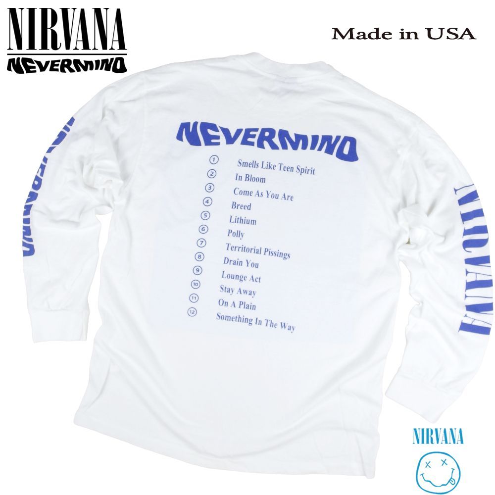 288 NIRVANA ニルヴァーナ ロンT 長袖 Tシャツ 美品 USA製 ホワイト L