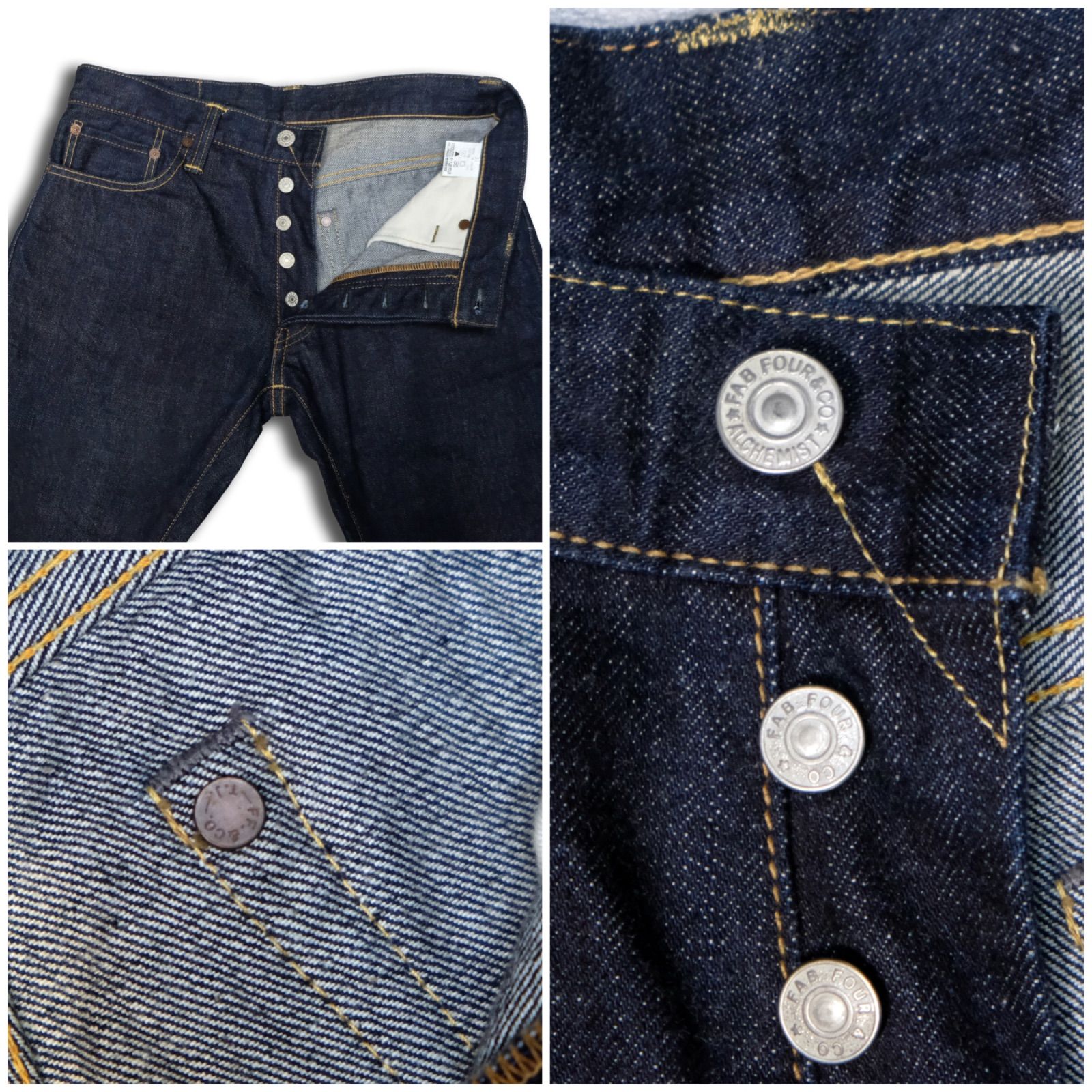 濃紺 SKULL JEANS 5010XX 6×6 スリムストレートジーンズ W30 スカル