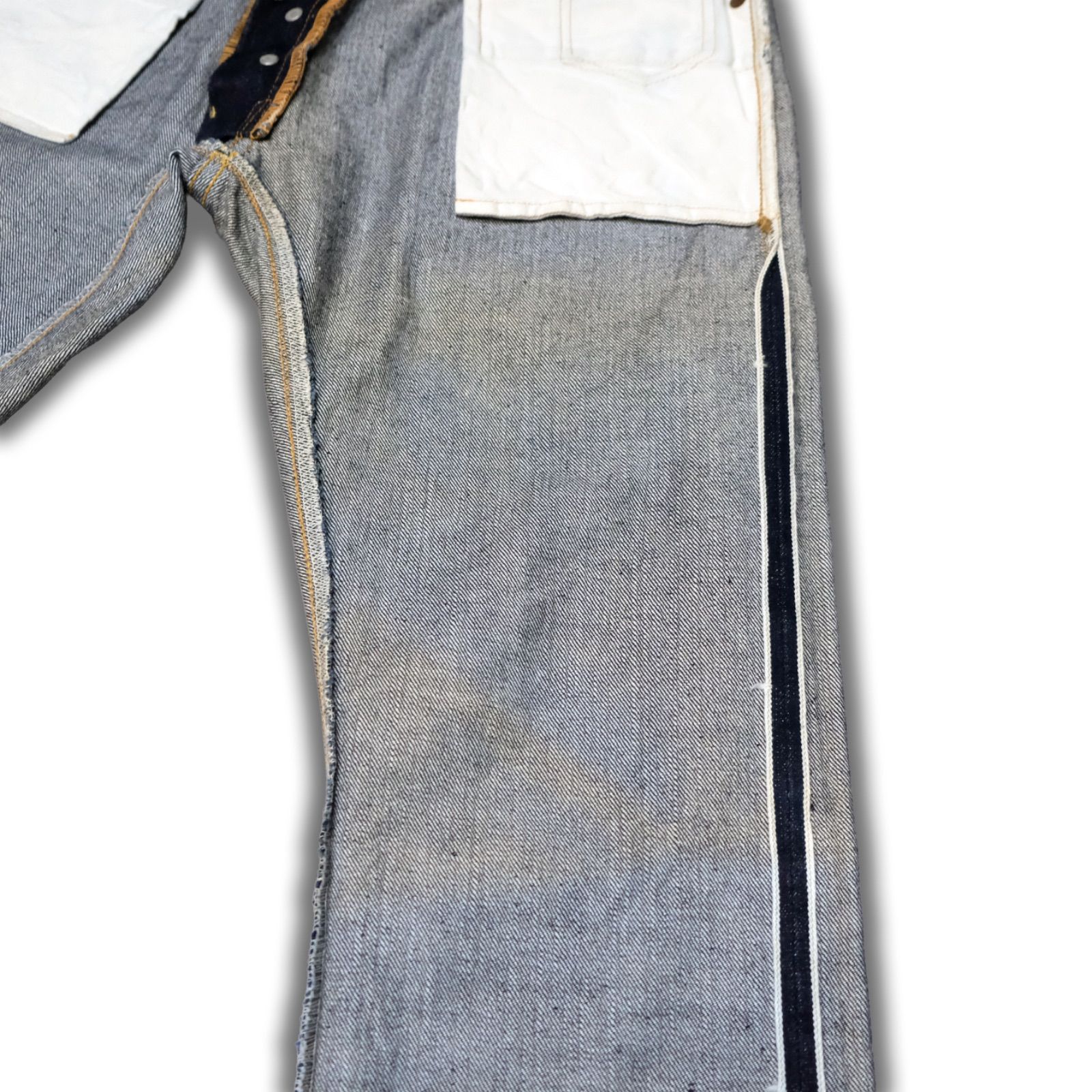 濃紺 SKULL JEANS 5010XX 6×6 スリムストレートジーンズ W30 スカル