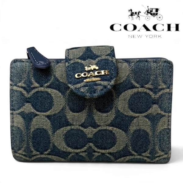 コーチ 二つ折り財布 レディース COACH Wallet デニム CFX33 IMDEN ギフトラッピング無料 23,236円