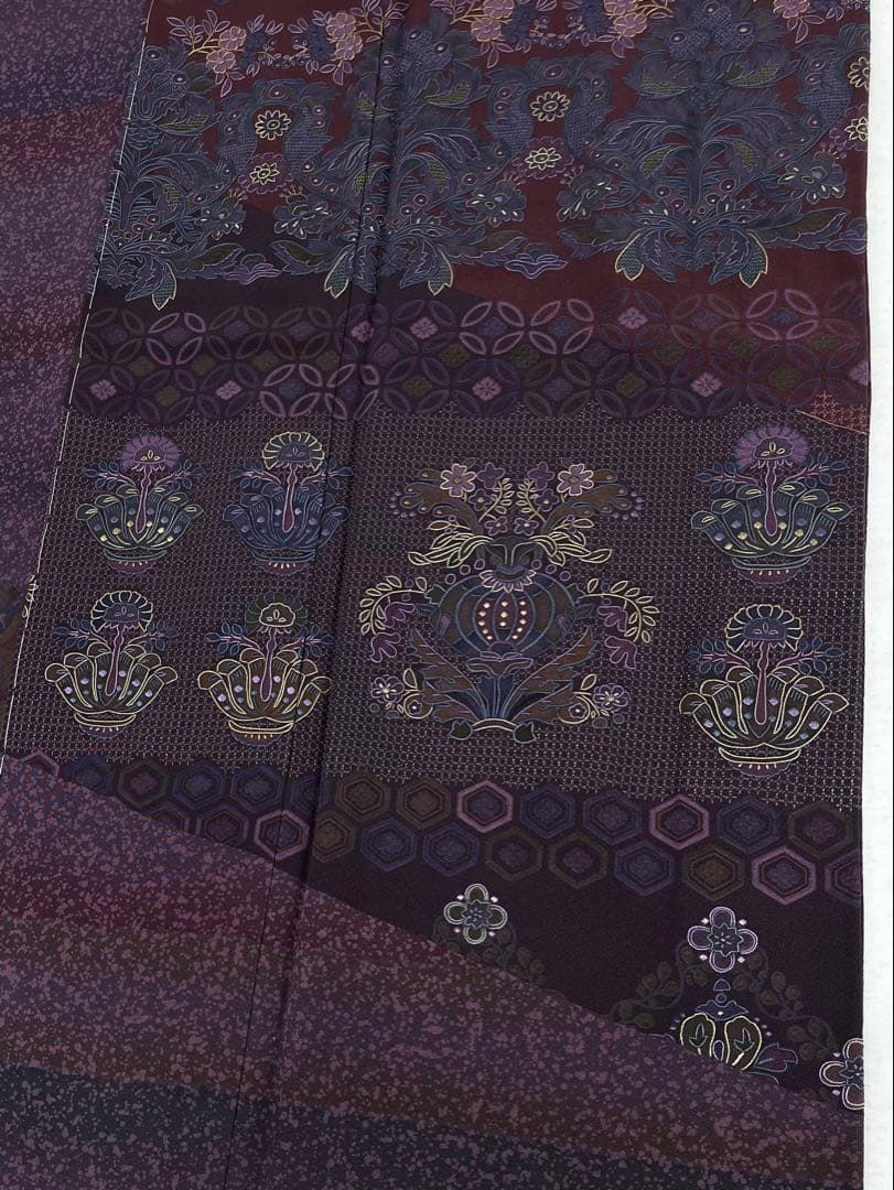 蘇州刺繍 汕頭刺繍 訪問着 叩き染 ますいわ屋扱い 正絹 躾糸付き A463