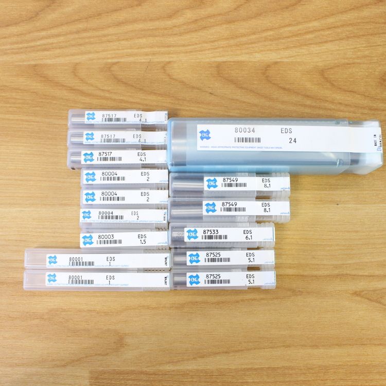 まとめて OSG EDS 1～24 2枚刃 コバルトハイスエンドミル 一般用ショート形エンドミル