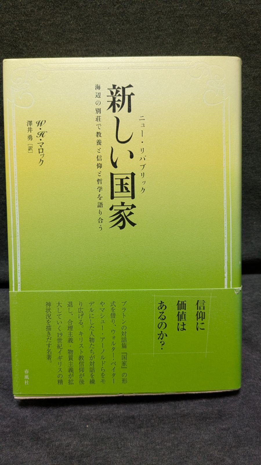 新しい国家(ニュー・リパブリック)　海辺の別荘で教養と信仰と哲学を語り合う　(マロック/澤井勇訳/春風社) 10,400円