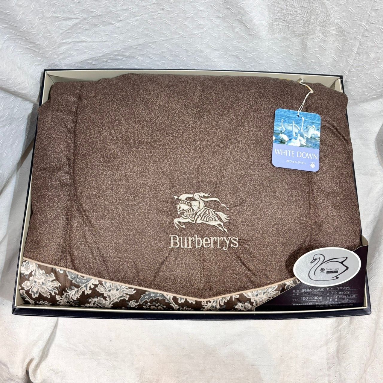942 Burberrys バーバリー 羽毛掛け布団 未使用保管品 シングル 西川
