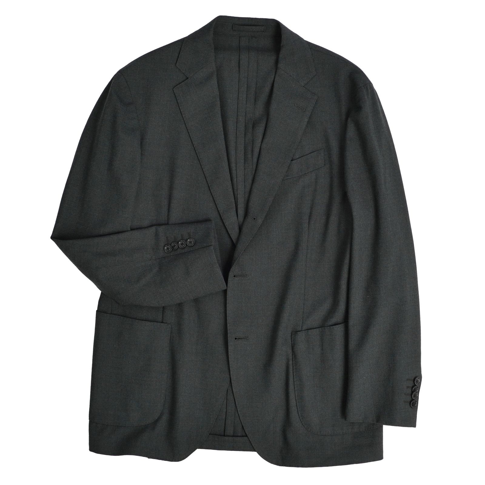 美品 ラルディーニ LARDINI ジャケット テーラードジャケット ブレザー 背抜き アウター イタリア製 メンズ 50(L相当) ウール ナイロン 古着