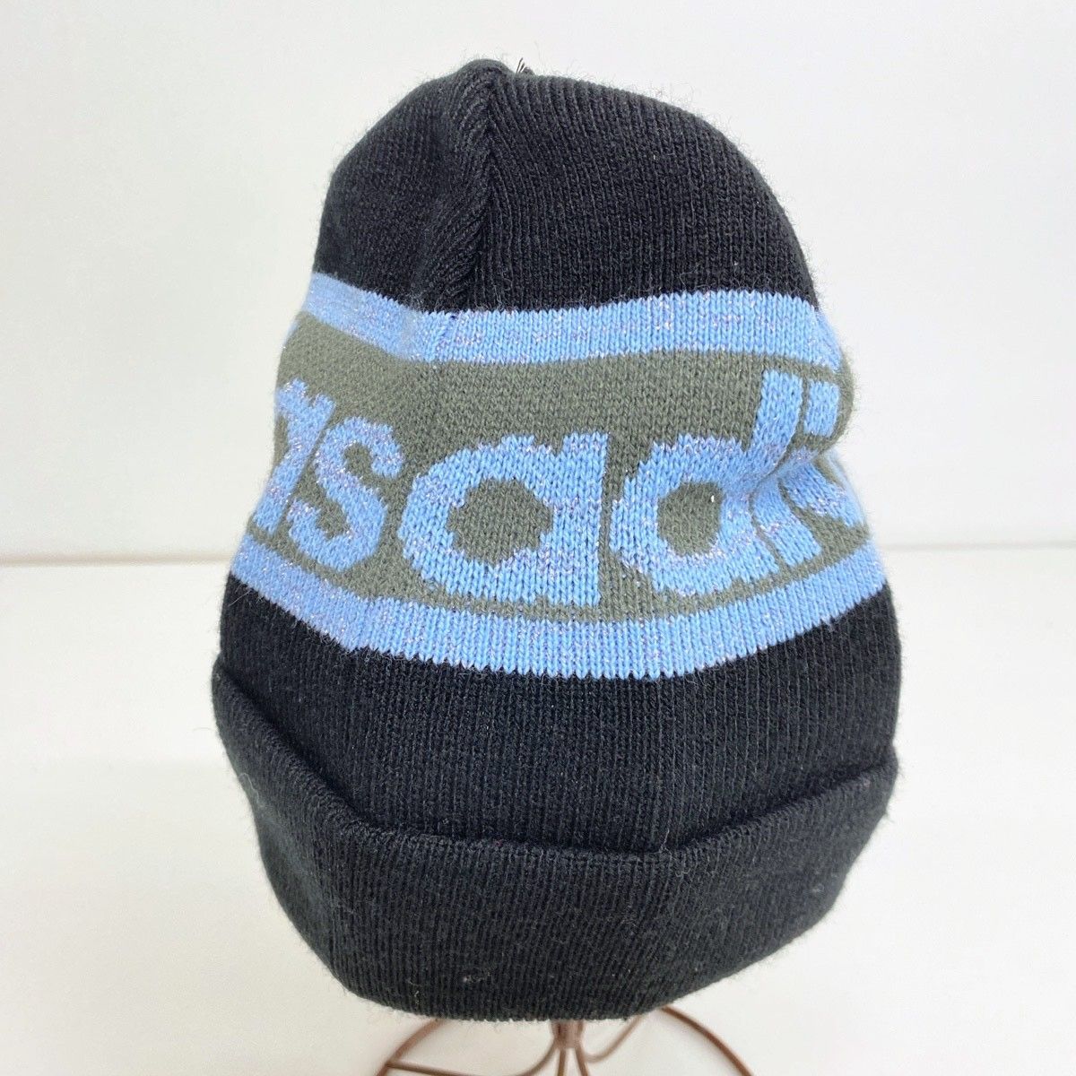 美品 adidas/アディダス ニット帽 OSFZ(54cm-57cm) ブラック/グレー