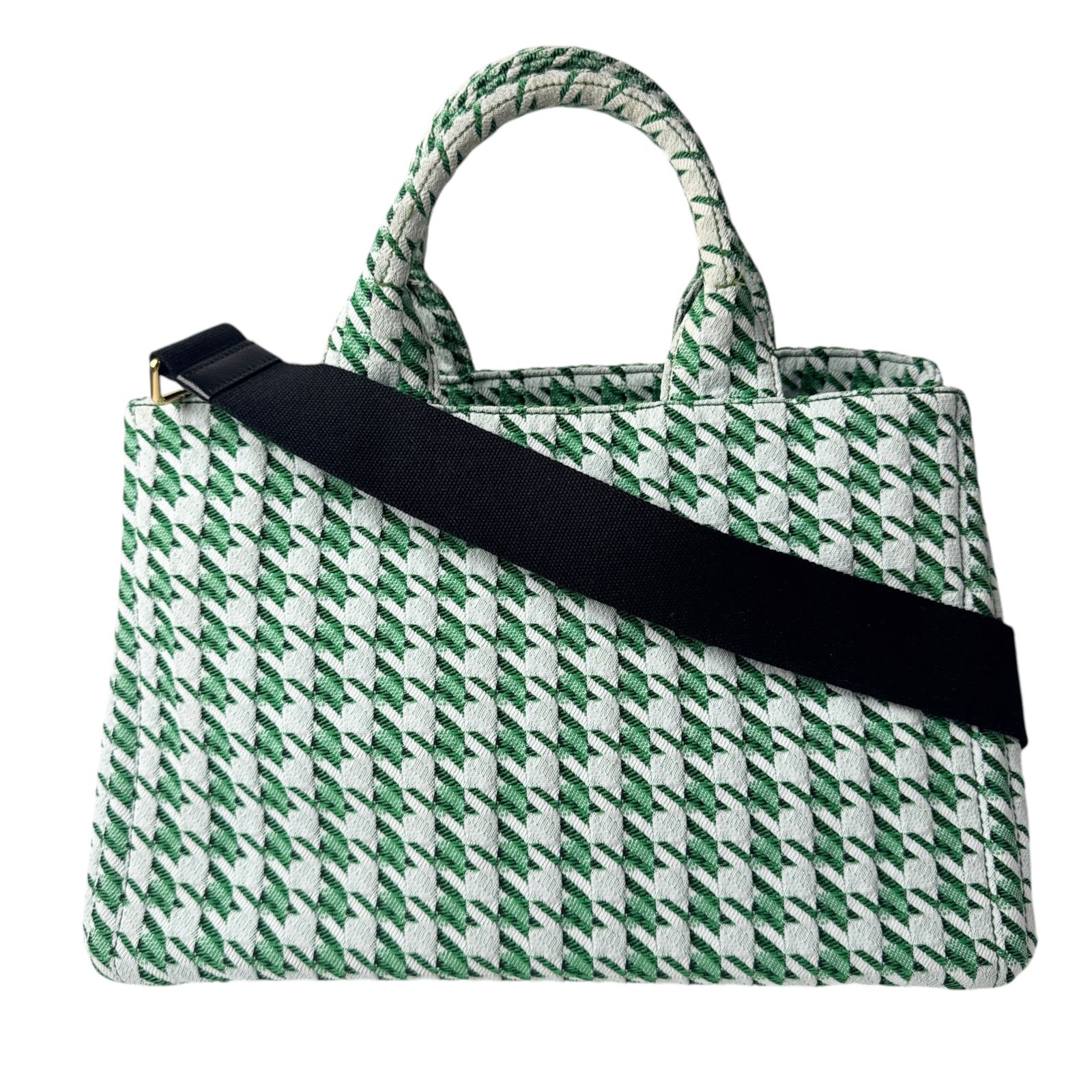 PRADA カナパ トートバッグ 2way グリーン プラダ PRADA カナパ トートバッグ 千鳥格子 2way ショルダーバッグ
