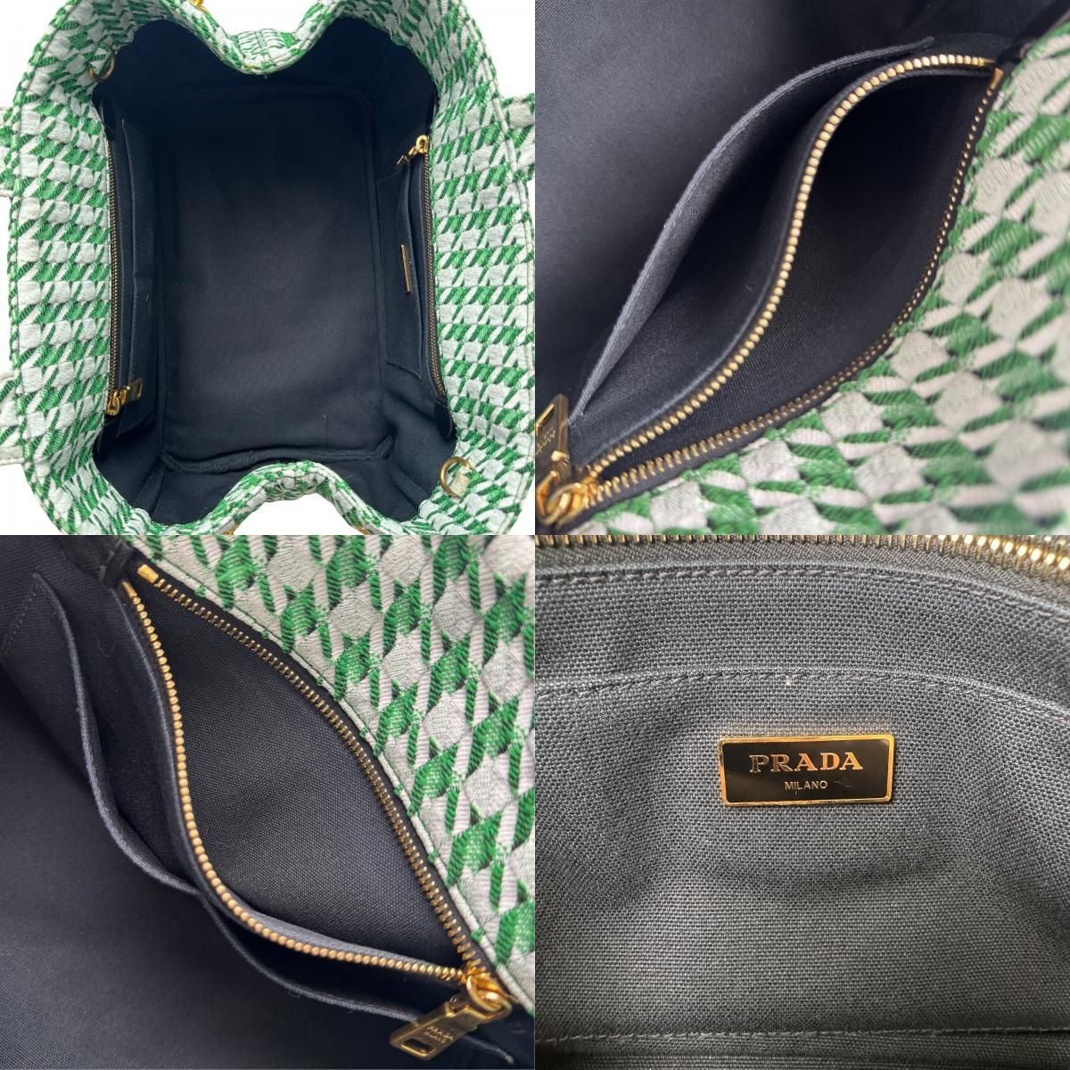 プラダ PRADA カナパ トートバッグ 千鳥格子 2way ショルダーバッグ