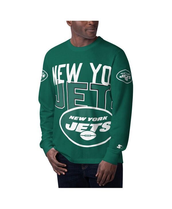 スターター メンズ トップス Tシャツ Starter Mens Greenew York Jets Clutchit Long Sleeve Tshirt Green グリーン