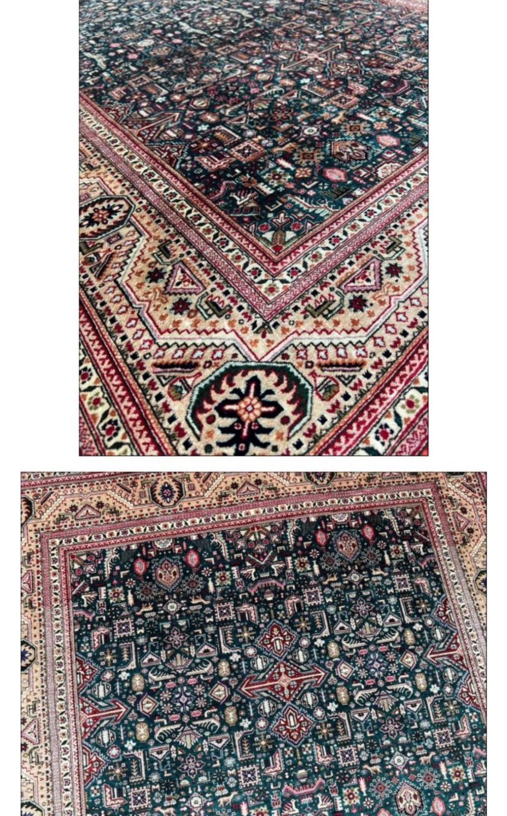 ペルシャ絨毯 クム産 シルク100% 手織り 188×135cm 高級ラグ