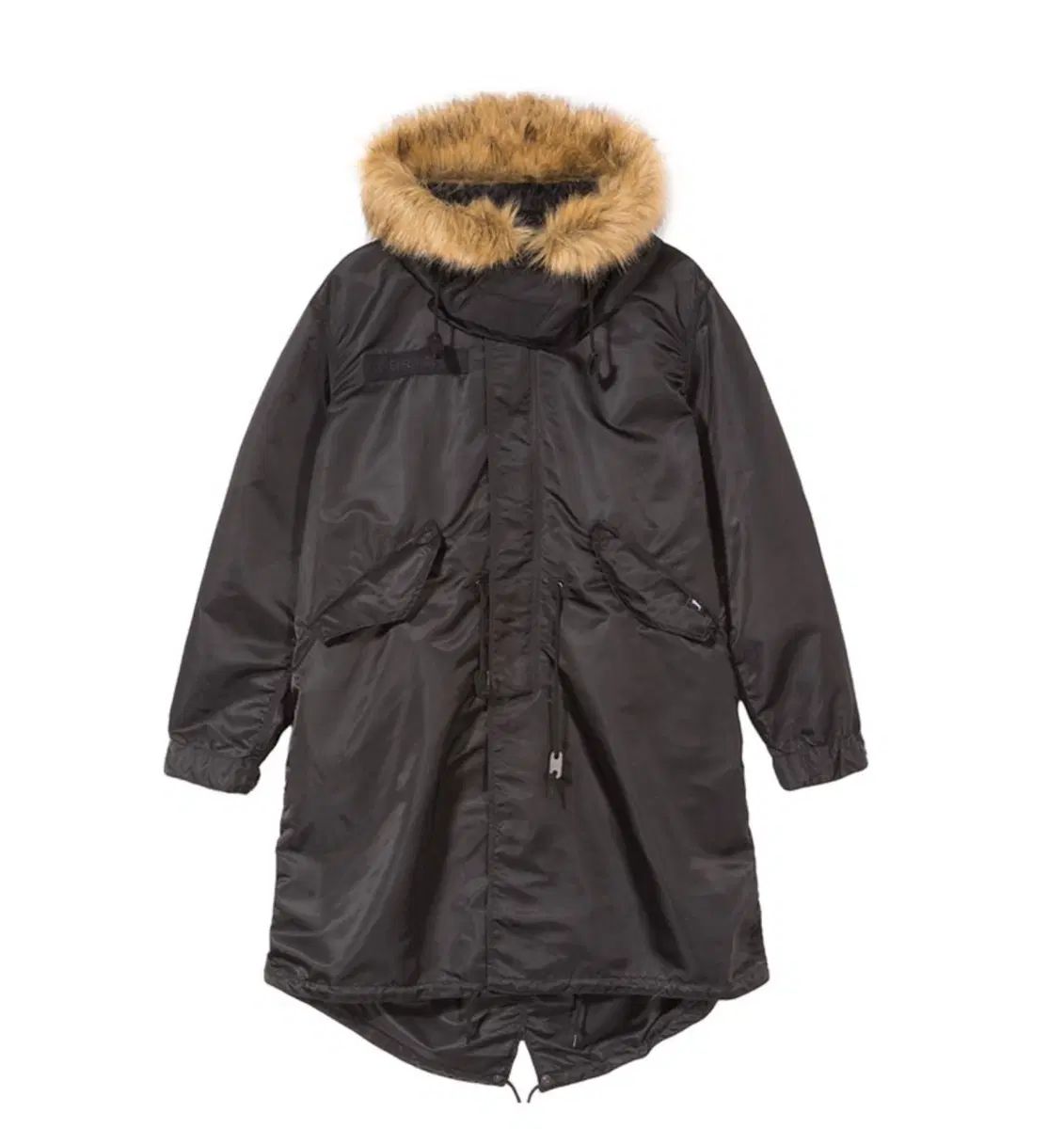 STUSSY アルファインダストリーズ コラボ ブラック フーディー ファー マウンテンパーカー