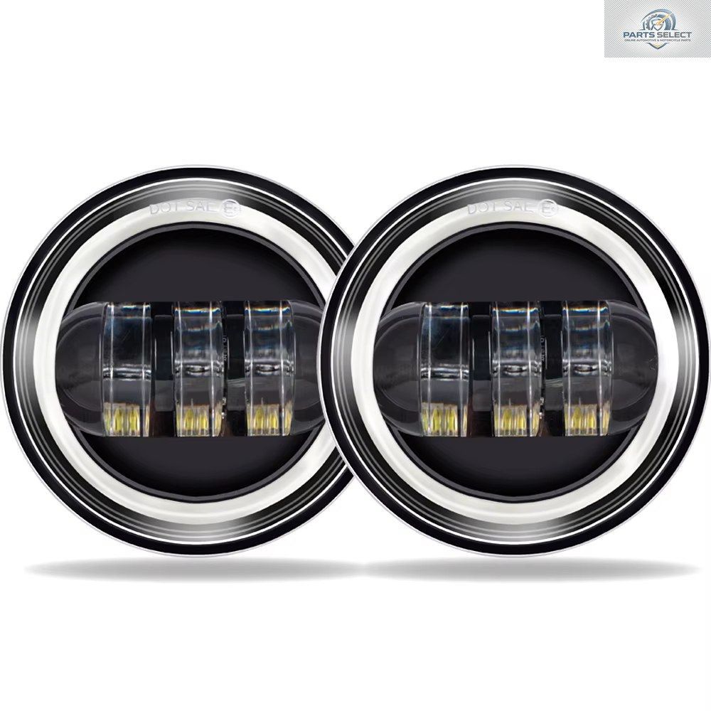 オートバイ 2個 4.5インチ LEDフォグライト DRL LEDフォグハローリング 30W ラウンド防水 4 1/2 補助パッシングランプ