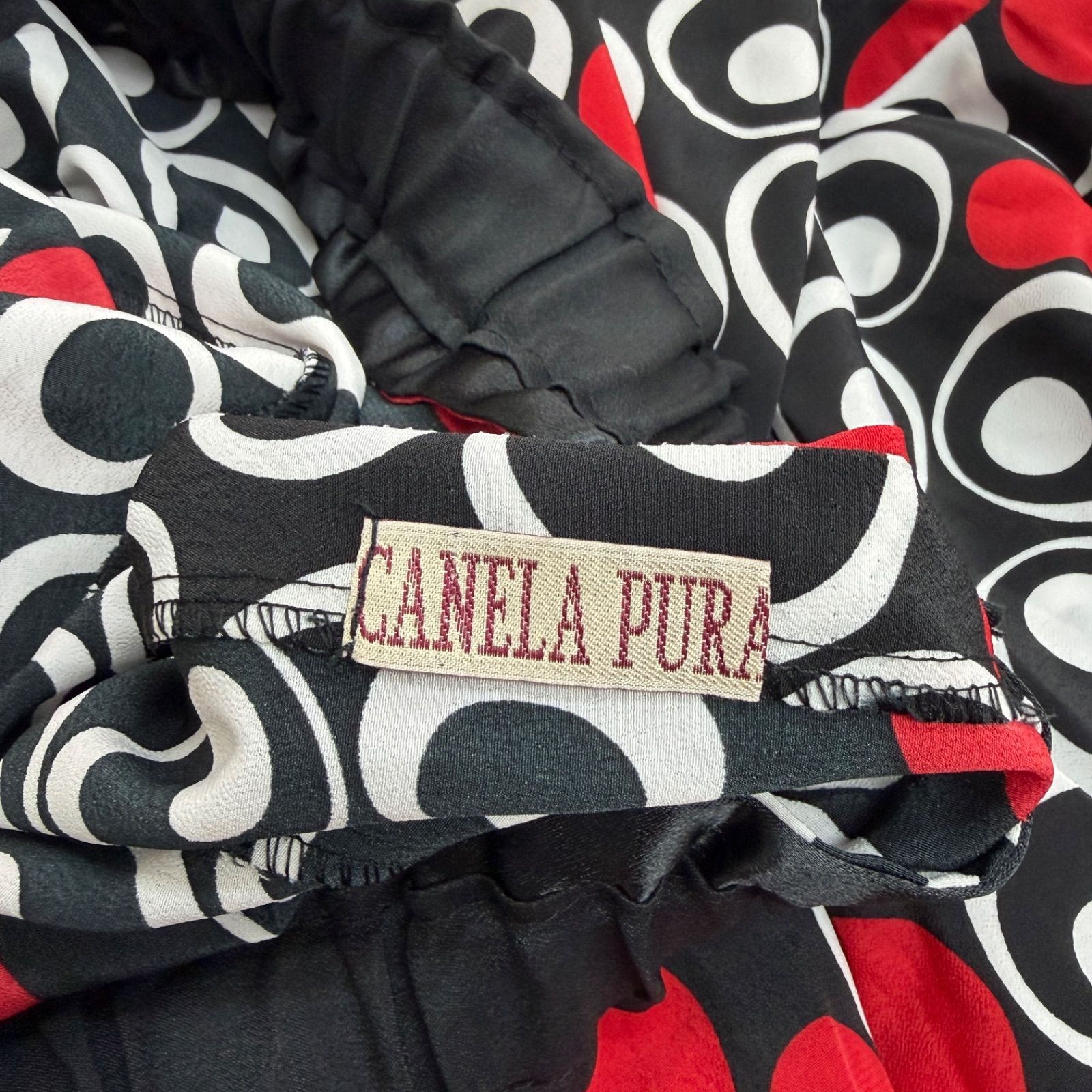 CANELA PURA】フラメンコ衣装 スカート ファルダ 黒 ブラック ドット
