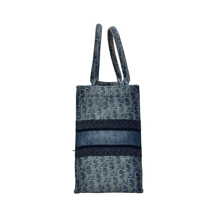Christian Dior クリスチャンディオール ブックトート デニムブルー MEDIUM ミディアム M1296ZEGC_49E トートバッグ オブリーク エンブロイダリー ジャガード キャンバス ブルー レディース
