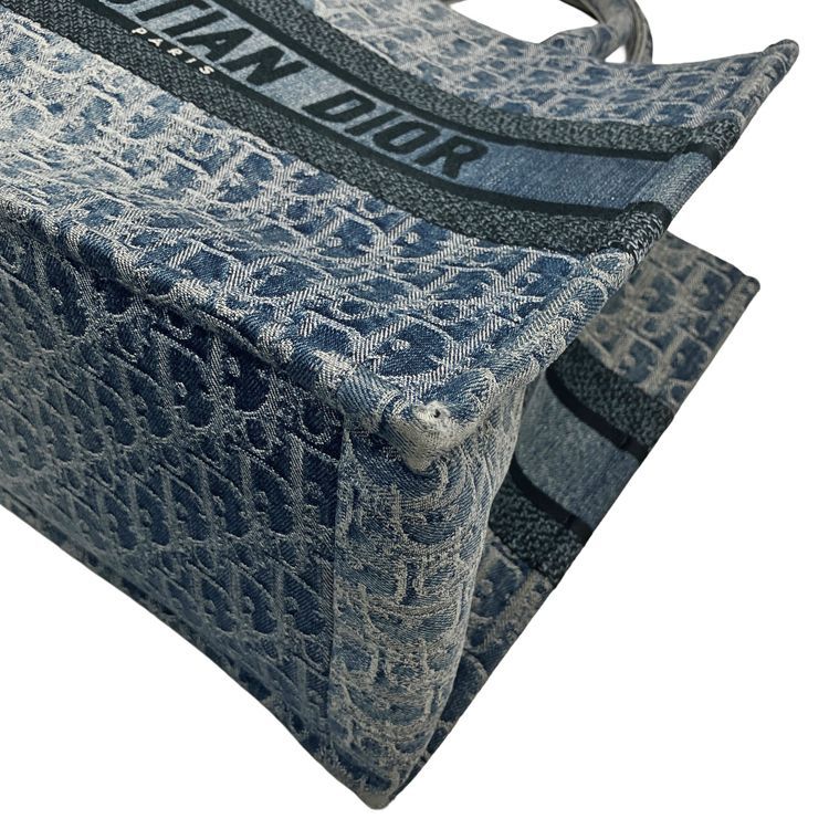 Christian Dior クリスチャンディオール ブックトート デニムブルー MEDIUM ミディアム M1296ZEGC_49E トートバッグ オブリーク エンブロイダリー ジャガード キャンバス ブルー レディース