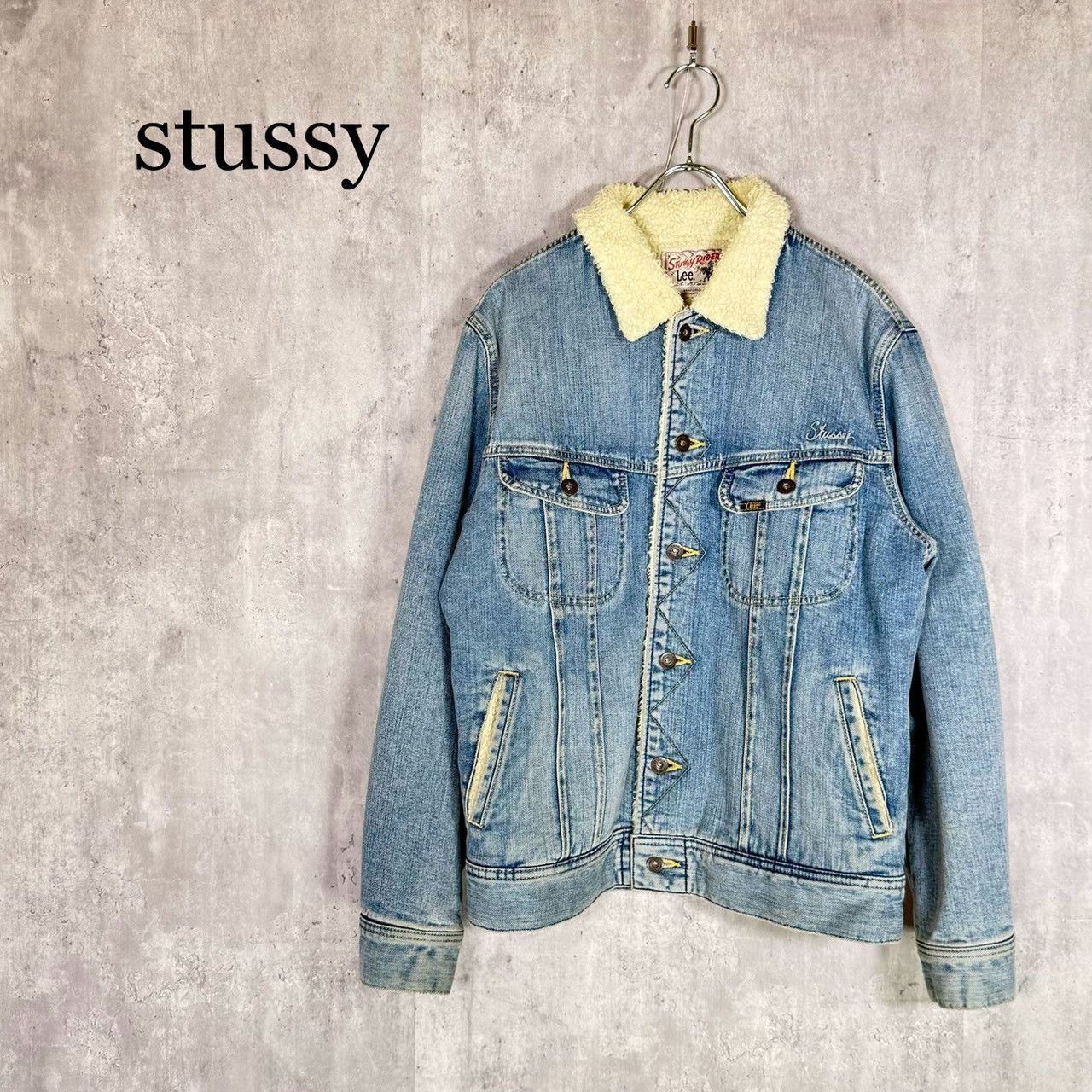 『stussy』ステューシー(M) STUSSY×Lee ストームライダー Storm-Rider ボアデニムジャケット