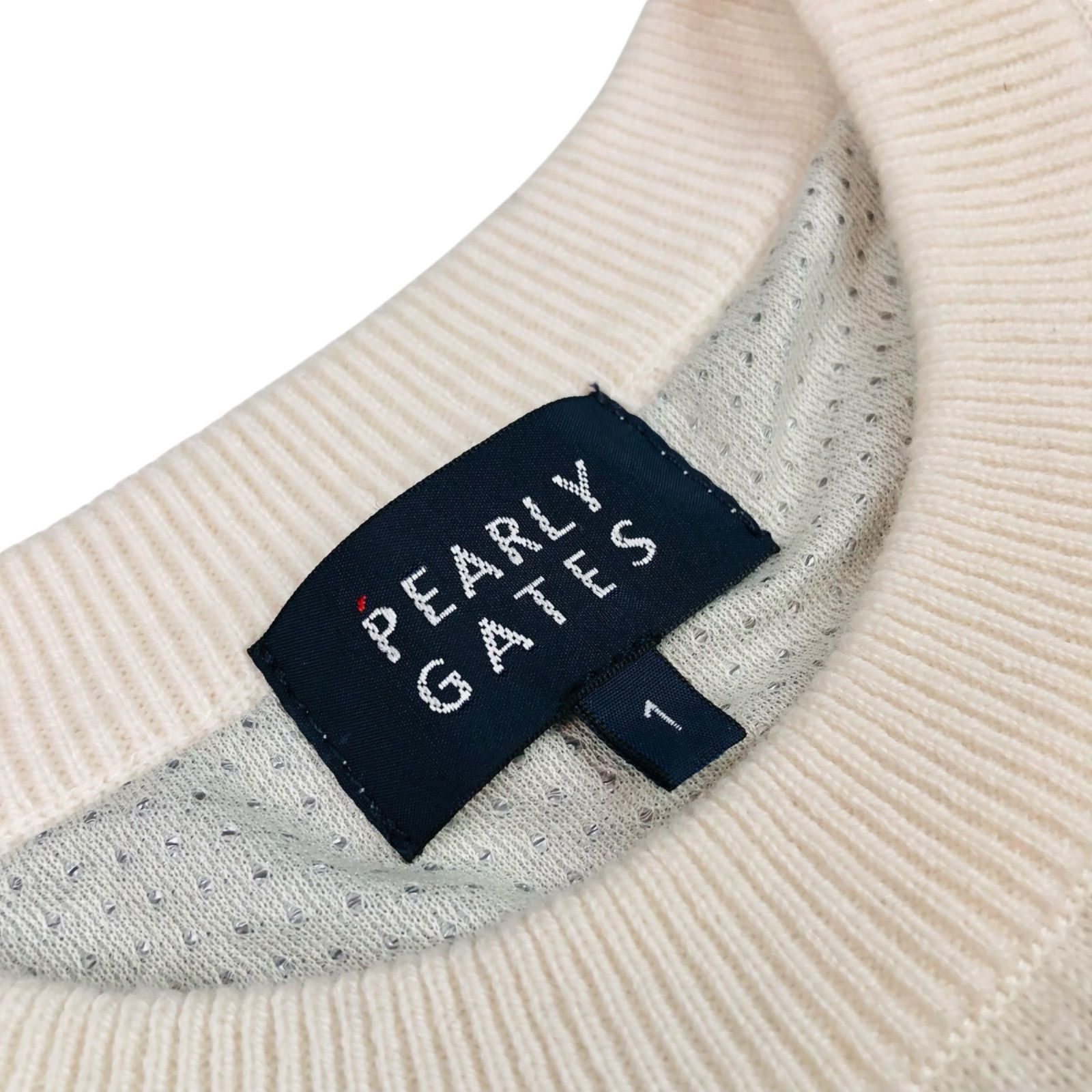 PEARLYGATES パーリーゲイツ PGロゴメッシュジャガード 美品☆PEARLY GATES☆パーリーゲイツ・レディース ブランドロゴ:PG