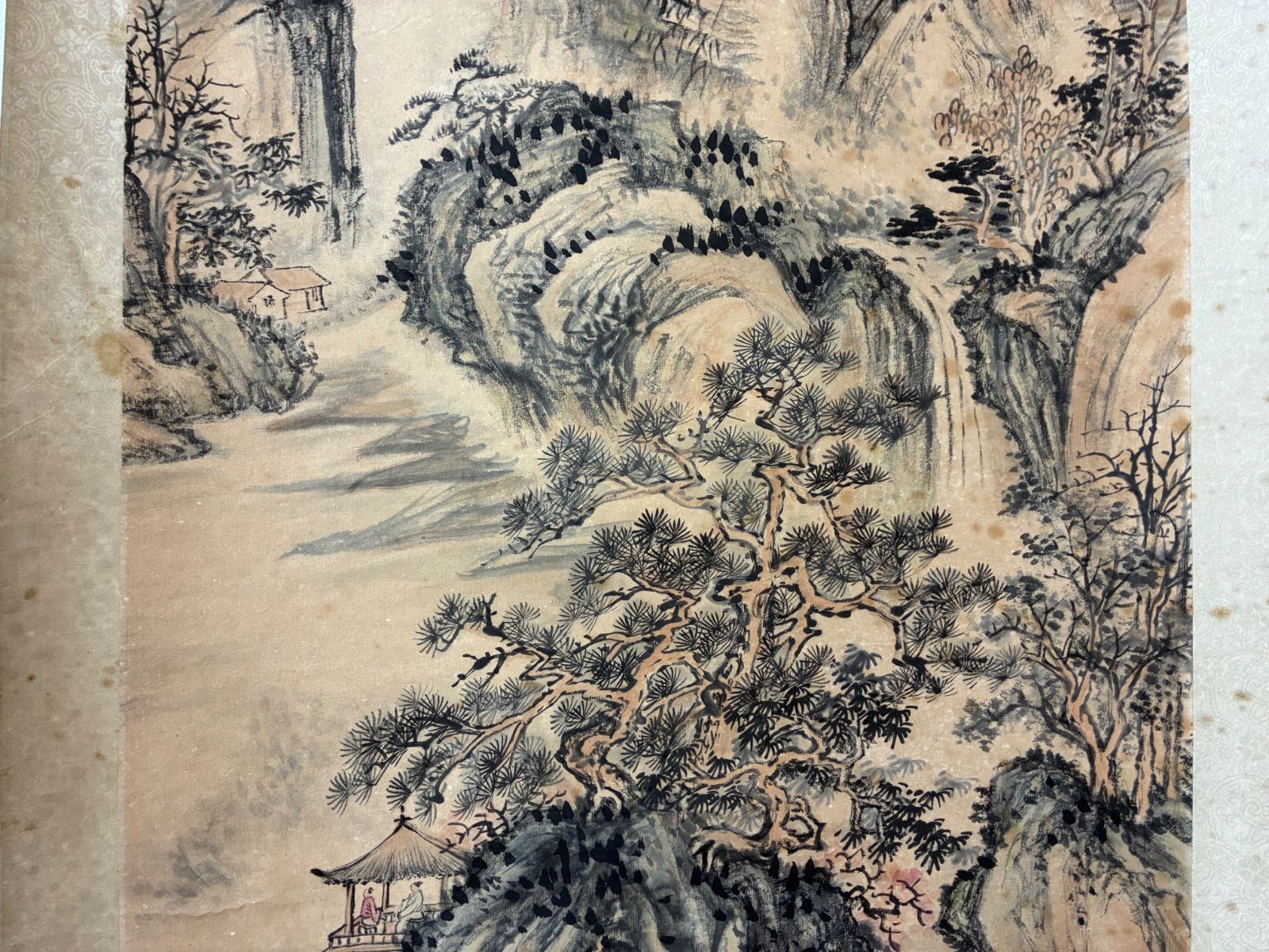 中国水墨山水画 掛軸「春陰漠漠」静心居士 乙丑年作 時代物 - メルカリ