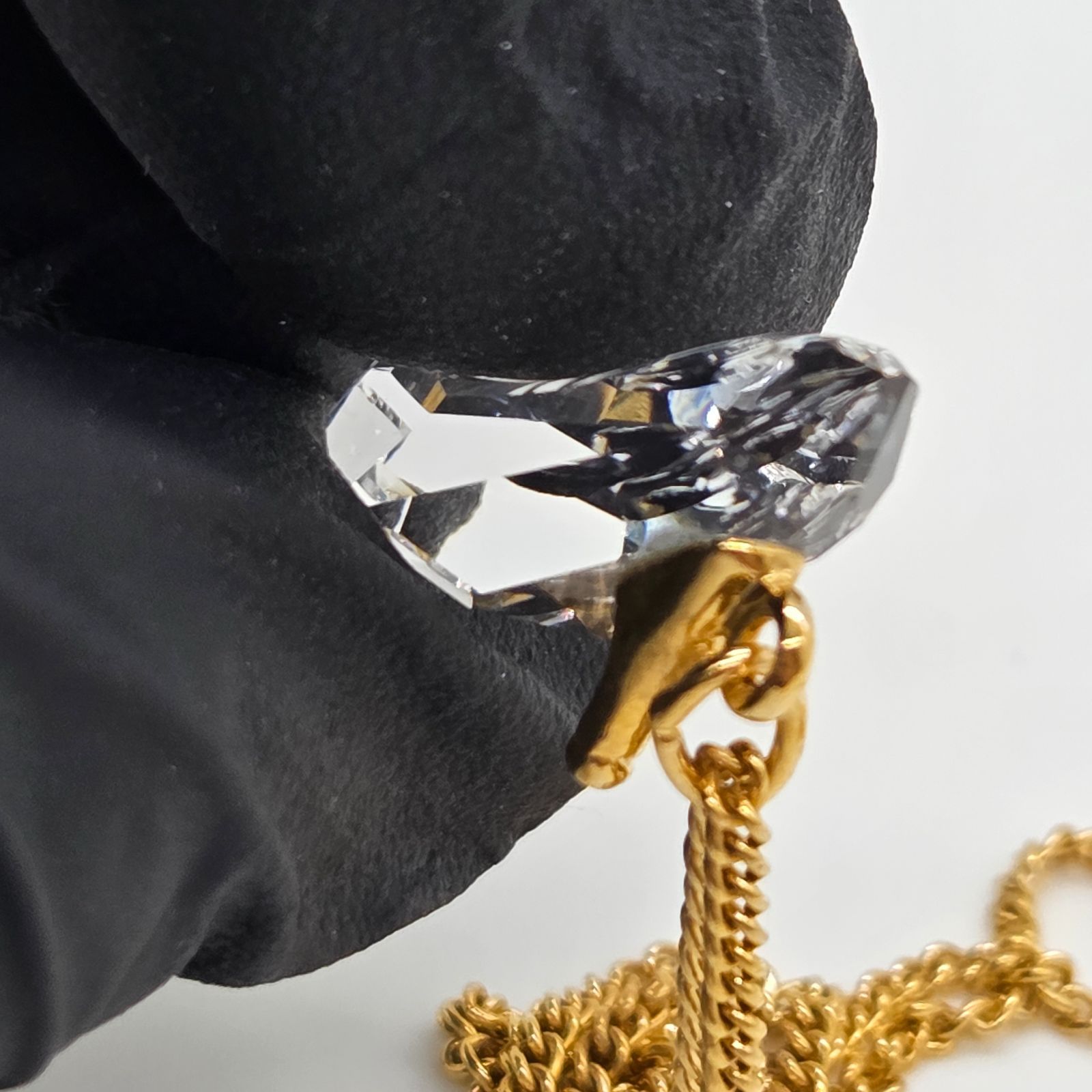 ハイヒールガラスネックレス ゴールド ☆ スワロフスキー SWAROVSKI ☆ ハイヒール ガラスの靴 ゴールド