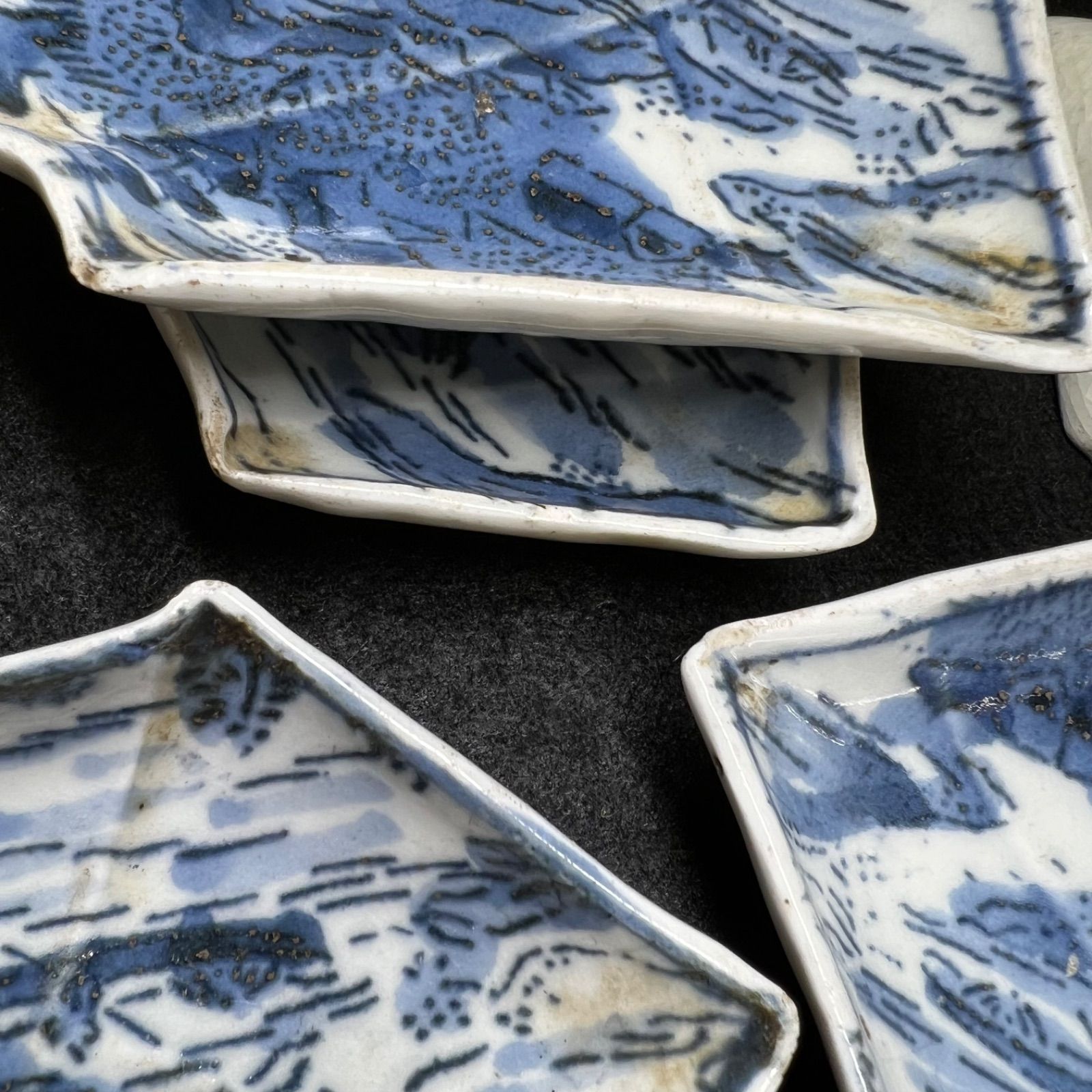 古伊万里 染付山水図富士形皿10枚 幅約14㎝ 新Y8-1016☆トコサ - メルカリ